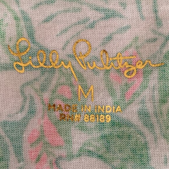 Lilly Pulitzer Dress Geanna Just Wing It Botanical Green that Pink Size M - Picture 2 of 8
